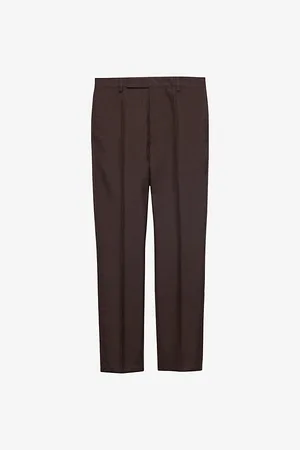 Prada Mens Tailored Slim-Fit Mohair-Silk Trousers 36