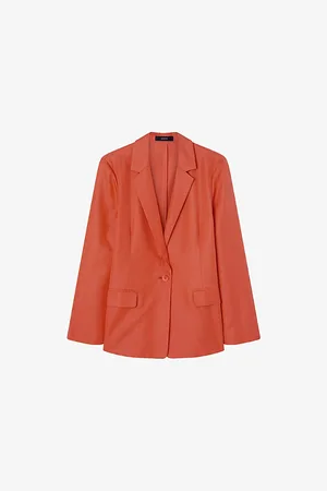 Joseph Womens Mela Single-Breasted Silk and Cotton-Blend Blazer 6