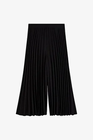 Joseph Womens Anvers Pleated Wide-Leg High-Rise Crepe Trousers 6