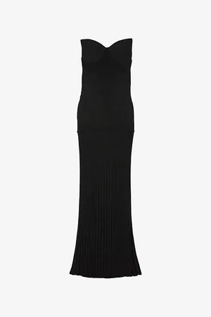 Sandro Womens Strapless Sweetheart-Neck Knitted Maxi Dress 6