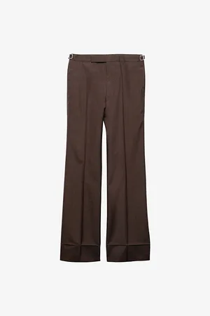 Prada Mens Tailored Wide-Leg Mohair-Silk Trousers 36