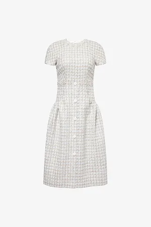 HUISHAN ZHANG Womens Isabelle Check-Pattern Knit Midi Dress 8