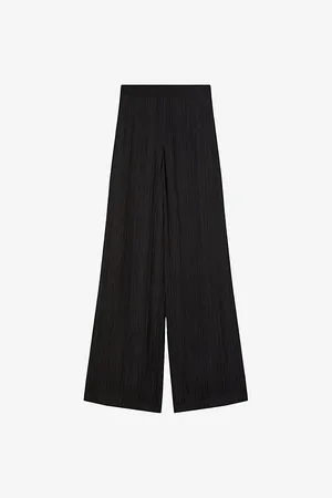 Joseph Womens Mawn Wide-Leg Mid-Rise Viscose and Silk-Blend Trousers 6
