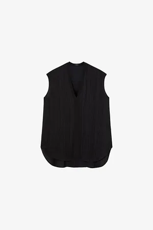 Joseph Womens Lucien Pleated-Texture Viscose and Silk-Blend Top 6