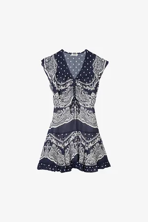 Sandro Womens Bandana-Print Woven Mini Dress 6