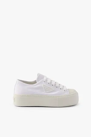 Prada Womens Logo-Appliqué Woven Platform Trainers Eur 37.5 / 4.5 Uk Women