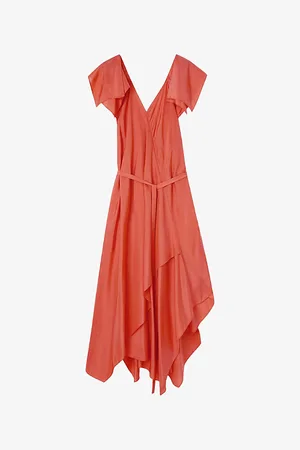 Joseph Womens Plumet Asymmetric-Hem Silk-Habotai Maxi Dress 6