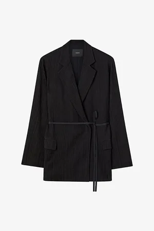 Joseph Womens Amelot Pleated-Texture Viscose and Silk-Blend Blazer 6