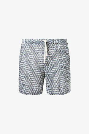 120% Lino Mens Grpahic-Print Linen Bermuda Shorts 32