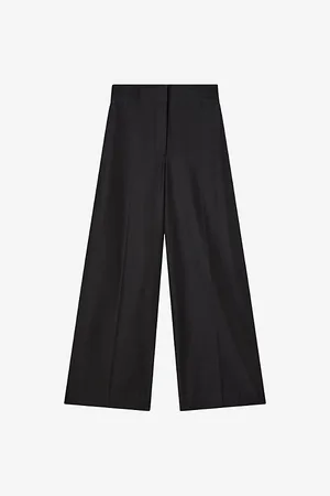 Joseph Womens Thurlow Wide-Leg High-Rise Silk and Cotton-Blend Trousers 6