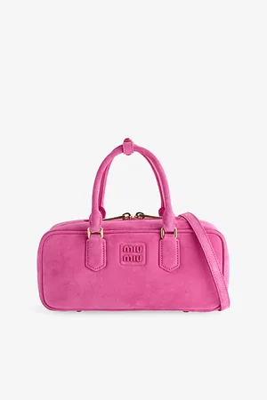 Miu Miu Womens Arcadie Padded Suede Top-Handle Bag