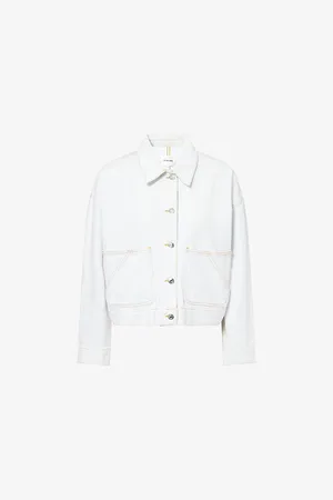 Frame Womens Field Boxy-Fit Denim Jacket Xs