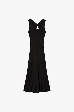 Joseph Womens Round-Neck Sleeveless Ribbed-Knit Maxi Dress L