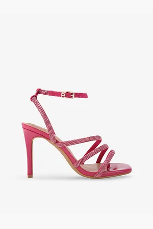 Kurt Geiger Womens Savanna Rhinestone-Embellished Satin Heeled Sandals Eur 36 / 3 Uk Women