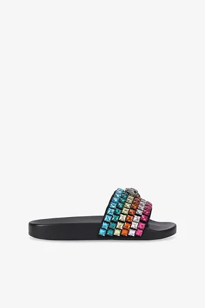Kurt Geiger Womens Meena Eagle Crystal-Embellished Rubber Sliders Eur 36 / 3 Uk Women