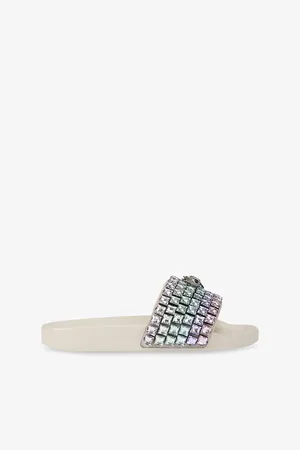Kurt Geiger Womens Meena Eagle Crystal-Embellished Rubber Sliders Eur 36 / 3 Uk Women