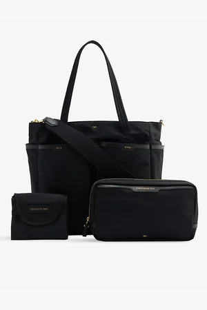 Anya Hindmarch Womens Bow-Embellished Woven Baby Changing Tote Bag