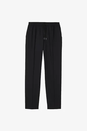 Sandro Mens Drawstring-Waist Straight-Leg Wool-Blend Trousers Xxl