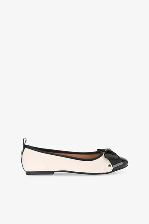 Kurt Geiger Womens Megan Bow-Embellished Faux-Leather Ballet Flats Eur 37 / 4 Uk Women