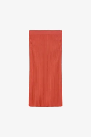 Joseph Womens Ribbed Slim-Fit Stretch-Woven Midi Skirt L