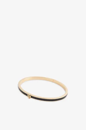 Tory Burch Womens Thin Kira 18ct Yellow Gold-Plated Brass and Enamel Bracelet S