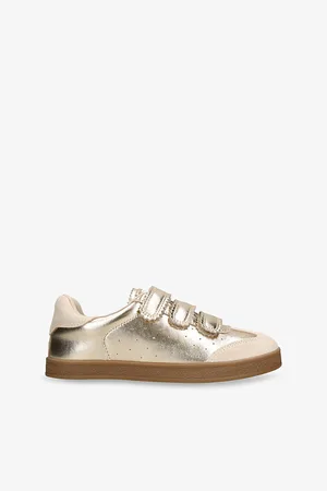Steve Madden Womens Daybreak Metallic-Leather Low-Top Trainers Eur 37 / 4 Uk Women