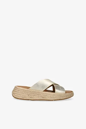 FitFlop Womens F-Mode Leather Flatform Sliders Eur 37 / 4 Uk Women