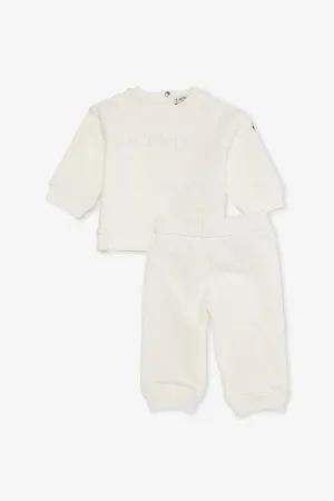 Moncler Brand-Embroidery Straight-Leg Stretch-Cotton Tracksuit 1-18 Months 1-3 Months