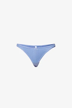 Cou Cou Intimates Womens Pointelle Mid-Rise Organic-Cotton Thong M
