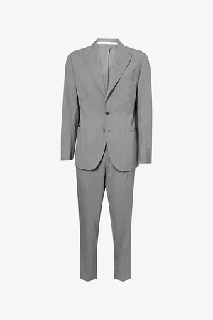 ELEVENTY Mens Notch-Lapels Tapered-Leg Silk-Wool Suit 36