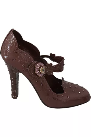 Dolce & Gabbana Women Floral shoes - Floral Crystal CINDERELLA Heels Shoes - EU40/US9.5
