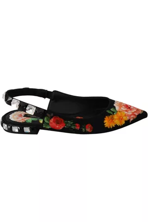 Dolce & Gabbana Floral Crystal Slingbacks Flats Shoes - EU36/US5.5