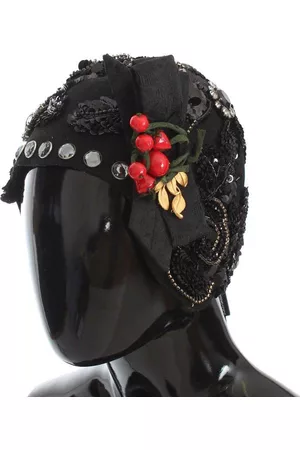 Dolce & Gabbana Women Hats - Crystal Gold Cherries Brooch Hat