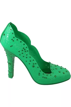 Dolce & Gabbana Women Floral shoes - Crystal Floral CINDERELLA Heels Shoes - EU39/US8.5