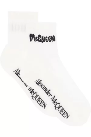 Alexander McQueen Mcqueen graffiti sports socks - WHITE Large