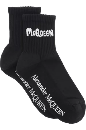 Alexander McQueen Mcqueen graffiti sports socks - WHITE Large