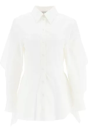 Alexander McQueen Slim fit shirt with cut-out - OPTICALWHITE 40