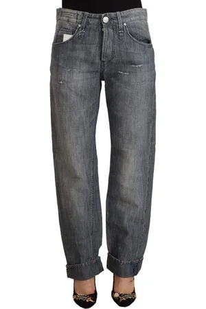 ACHT Washed Mid Waist Straight Denim Folded Hem Jeans - W26