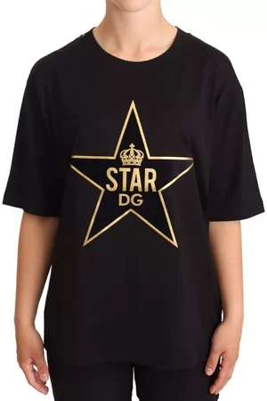 Dolce & Gabbana Black Crewneck D&G Logo Print T-shirt - IT36 | XS