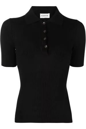 PAROSH Polo T-Shirts - Polo-collar knitted top - XS