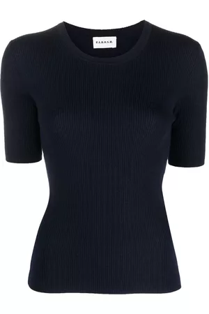 PAROSH Short sleeved round-neck knit top - XS