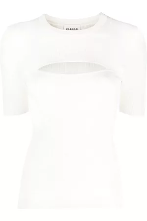 PAROSH Tops - Cut-out fine-ribbed top - XS