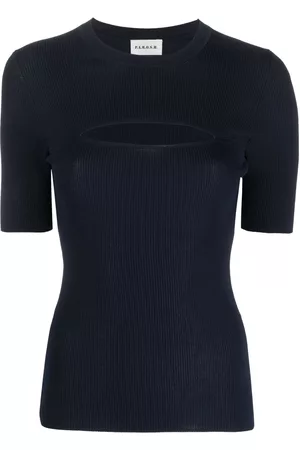 PAROSH Tops - Cut-out fine-ribbed top - XS