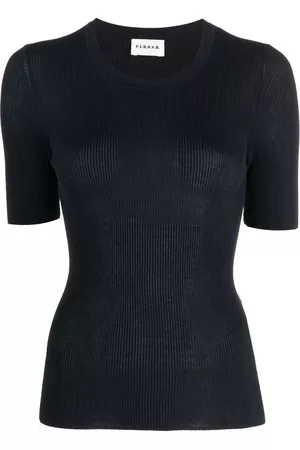 PAROSH Short-sleeve rib-knit top - XS