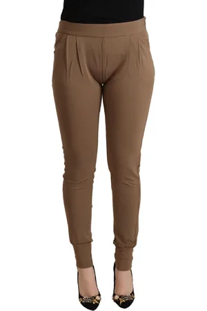 ERMANNO SCERVINO Viscose Mid Waist Slim Tapered Pants - IT44|L