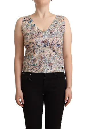 John Galliano Cotton Sleeveless V-neck Tank Top - IT40|S