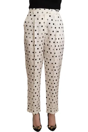 ERMANNO SCERVINO Polka Dotted High Waist Tapered Pants - IT42|M