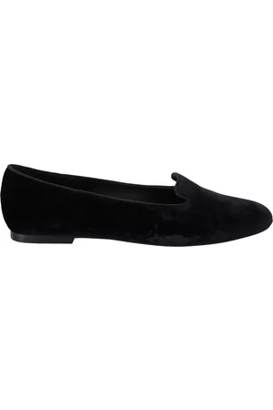 Dolce & Gabbana Loafers - Black Velvet Slip Ons Loafers Flats Shoes - EU35/US4.5