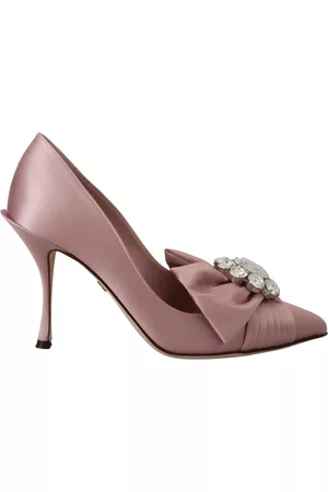 Dolce & Gabbana High Heels - Pink Silk Clear Crystal Pumps Classic Shoes - EU35/US4.5