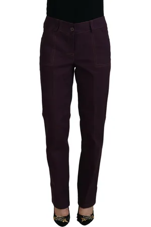 Bencivenga Cotton Mid Waist Women Tapered Pants - IT44|L